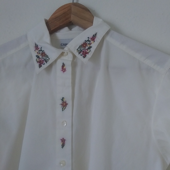 Vintage 90s Cabin Creek Blouse with Floral Embroidery AS IS - Picture 1 of 8